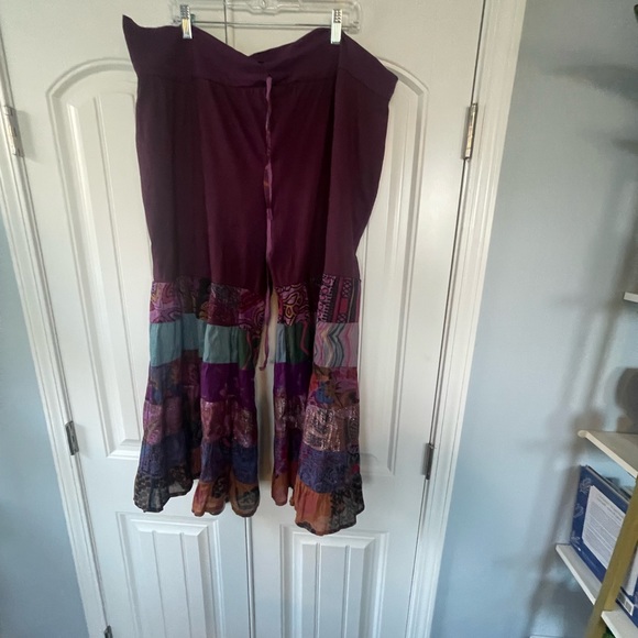 The Pyramid Collection Bohemian Patchwork Wide-Leg Pants 3XL - Picture 3 of 7